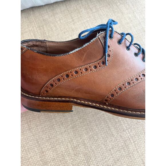 Aston Grey Collection Chestnut Leather Lace Up Oxfords Men's Dress Shoe Size 11 - Picture 6 of 12